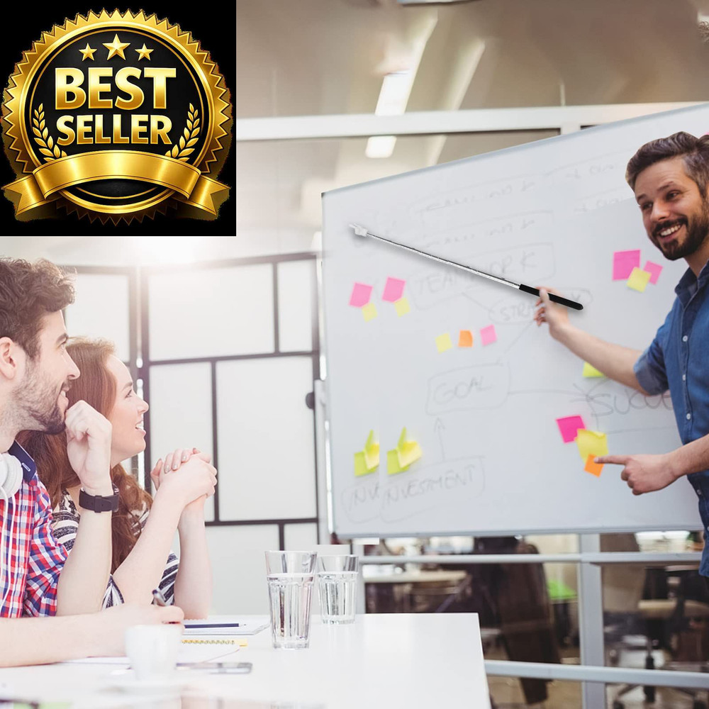 2Pcs Telescopic Teachers Pointer, Extendable Hand Pointer Finger Black