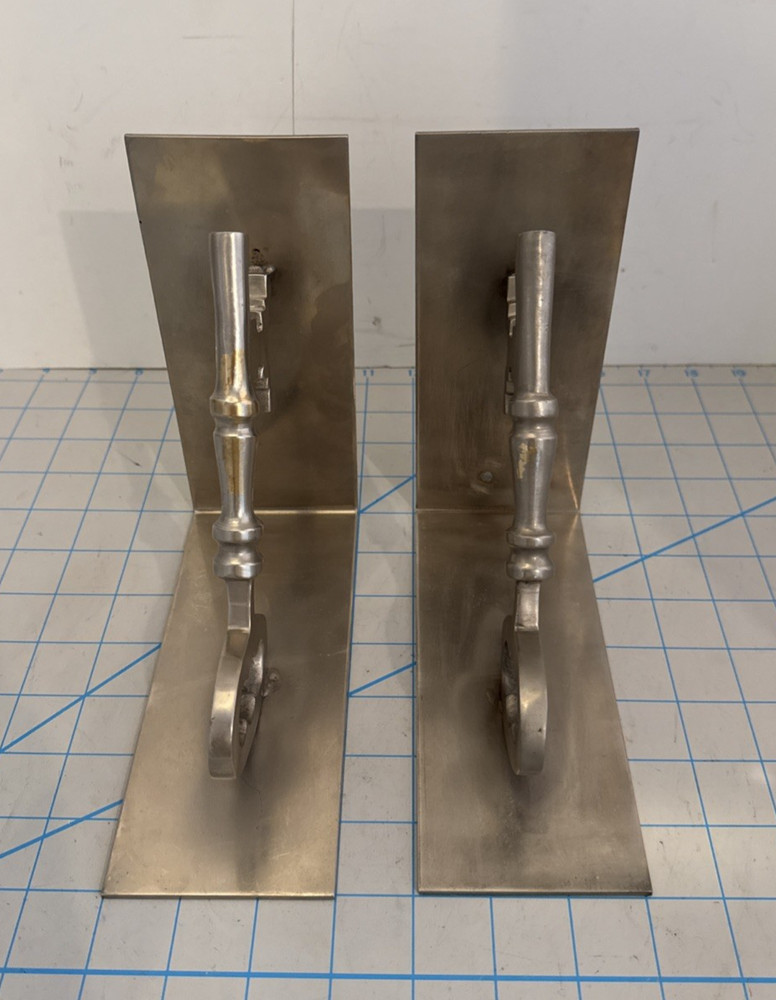 Metal Skeleton KEY Bookends Heavy
