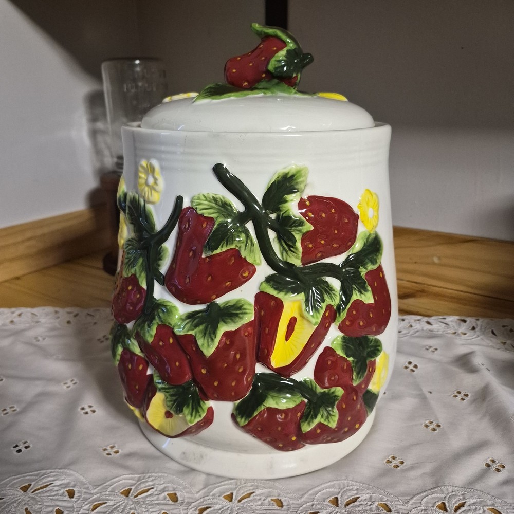 Tuscan Strawberries Ceramic Beverage Dispenser