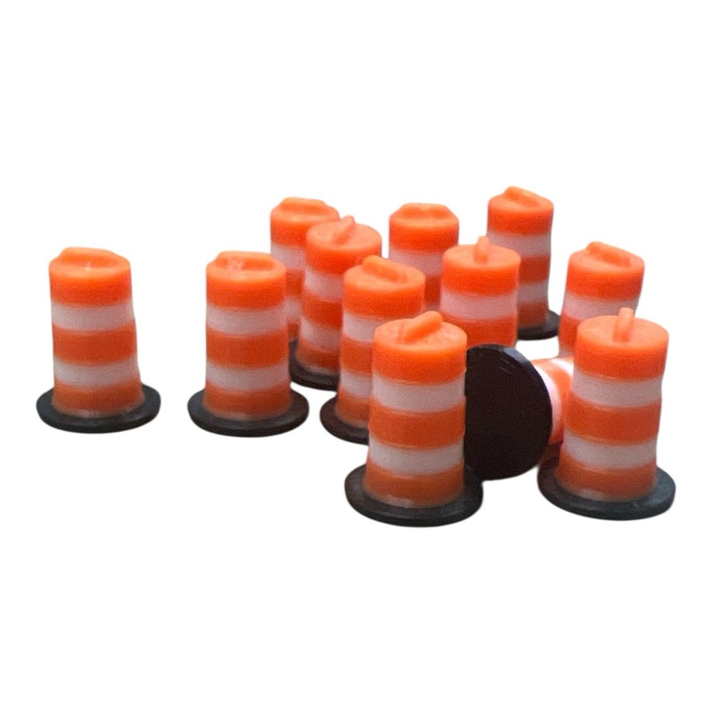 Scale Model Traffic Safety Drum Scale Model 1/64 12 Pack