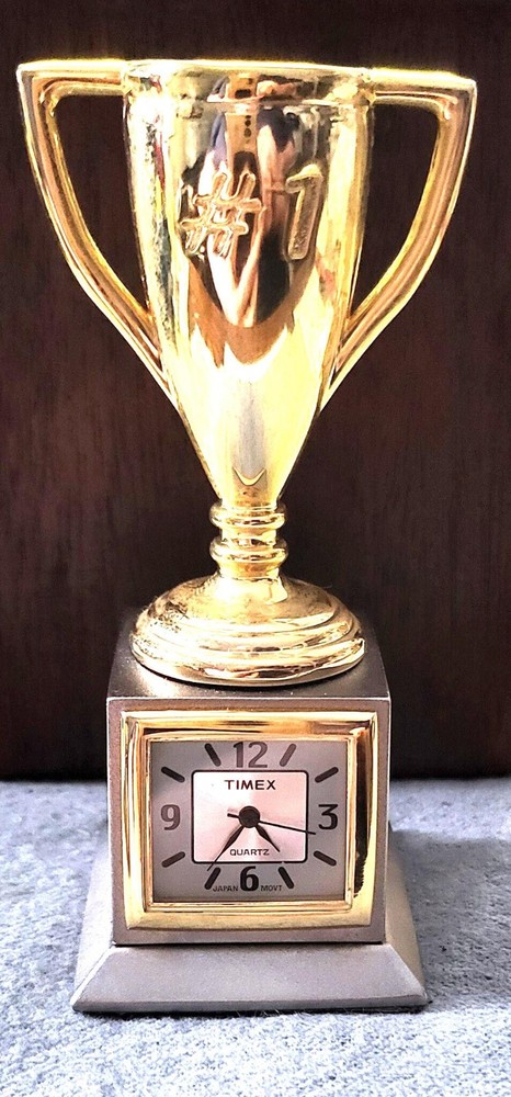 Clock, Timex Miniature Desk Table Trophy Cup Clock