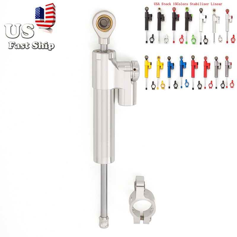 CNC Silver Steering Damper Stabilizer Linear Reversed For Motorcycle Scooters
