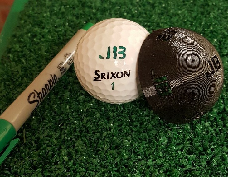 Golf Ball Stencil - Custom Initials, numbers plus 3 circles, 2 lines, 3 shapes.