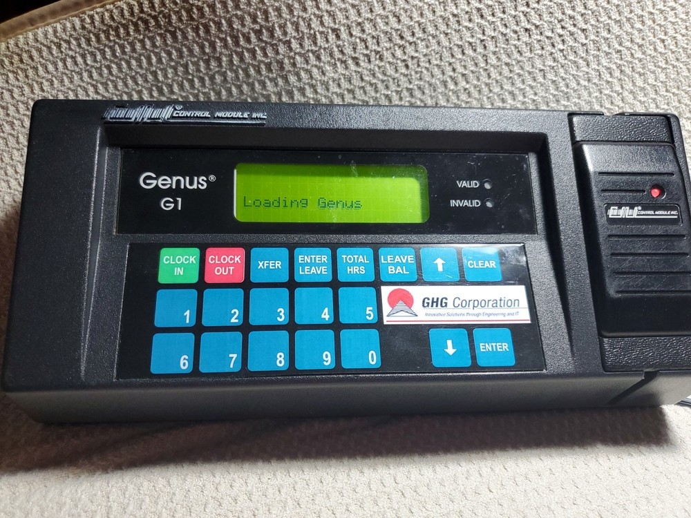 Genus G1 Mark II control module time clock data collection terminal