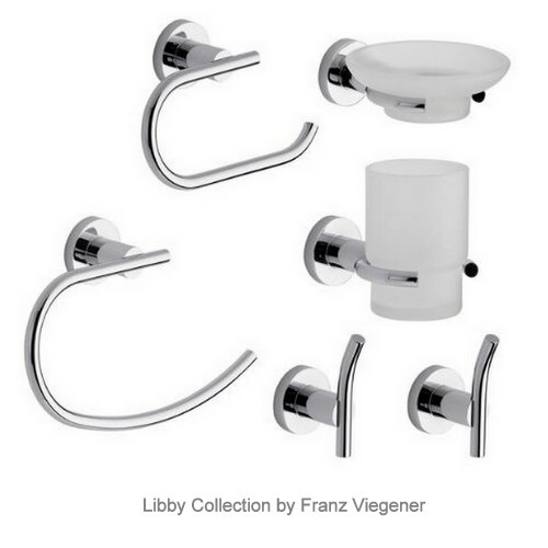 Franz Viegener Libby 18" Wall-Mount Bath Towel Bar, Solid Brass, Polished Chrome