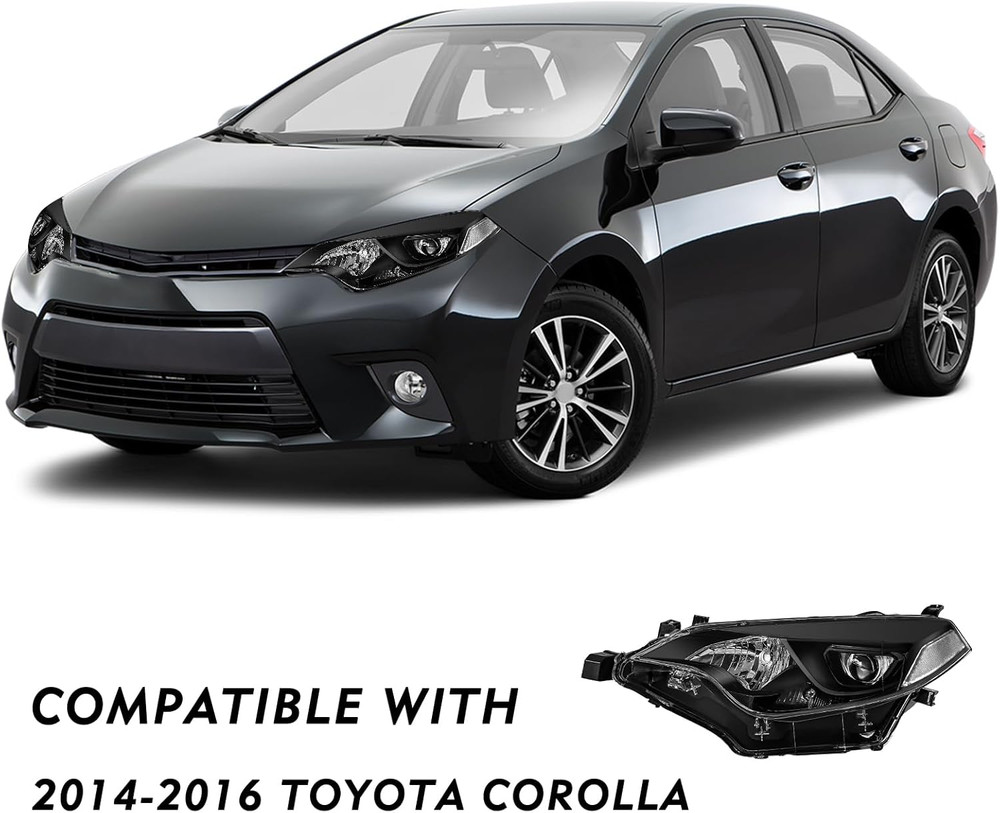 Headlights Assembly Compatible with 2014 2015 2016 Toyota Corolla Base/Ce/C/Le E