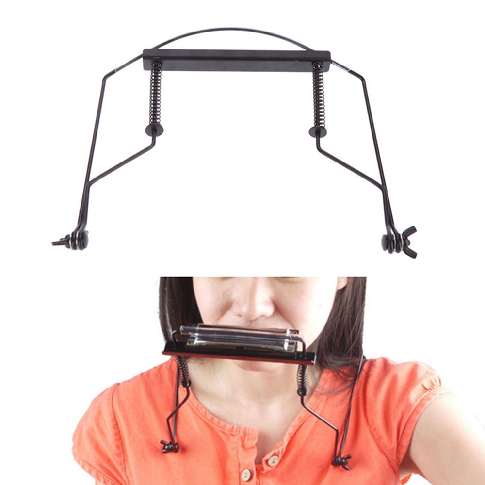 Durable Adjustable Suitable 10 Hole Harmonica Neck Rack Mount Holder Stand Lron