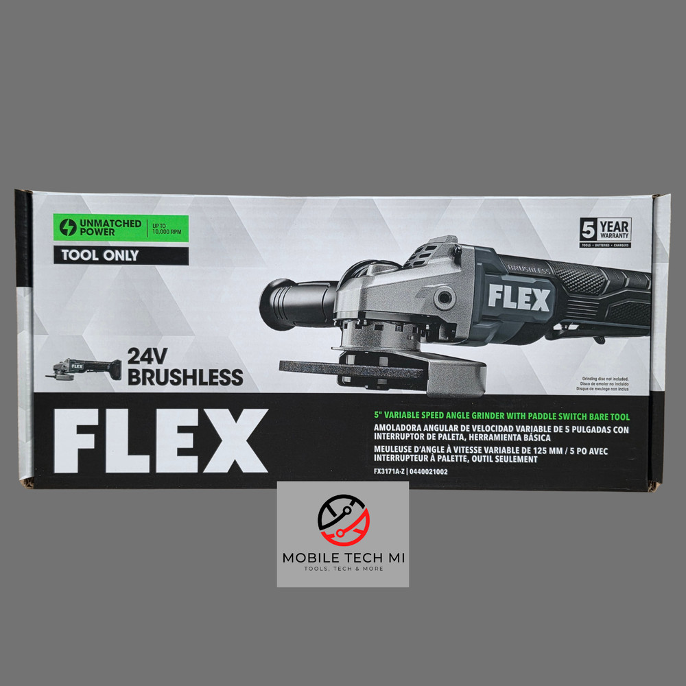 FLEX 24V 5" Variable Speed Angle Grinder w/ Paddle Switch Brushless FX3171A-Z