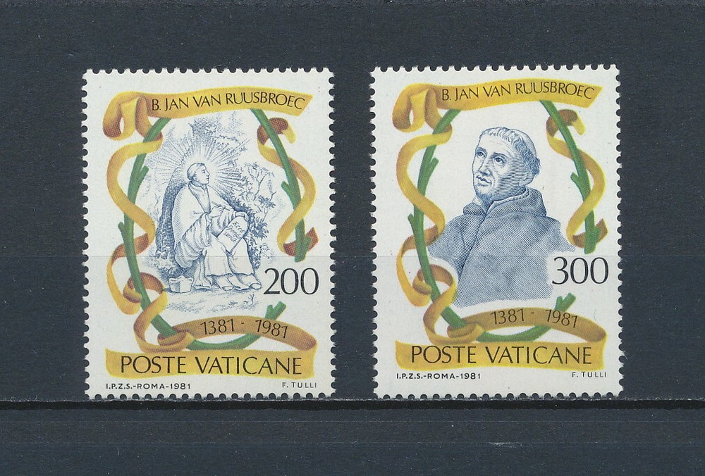 Vatican  692-3 MNH,  Jan van Ruusbroec, 1981