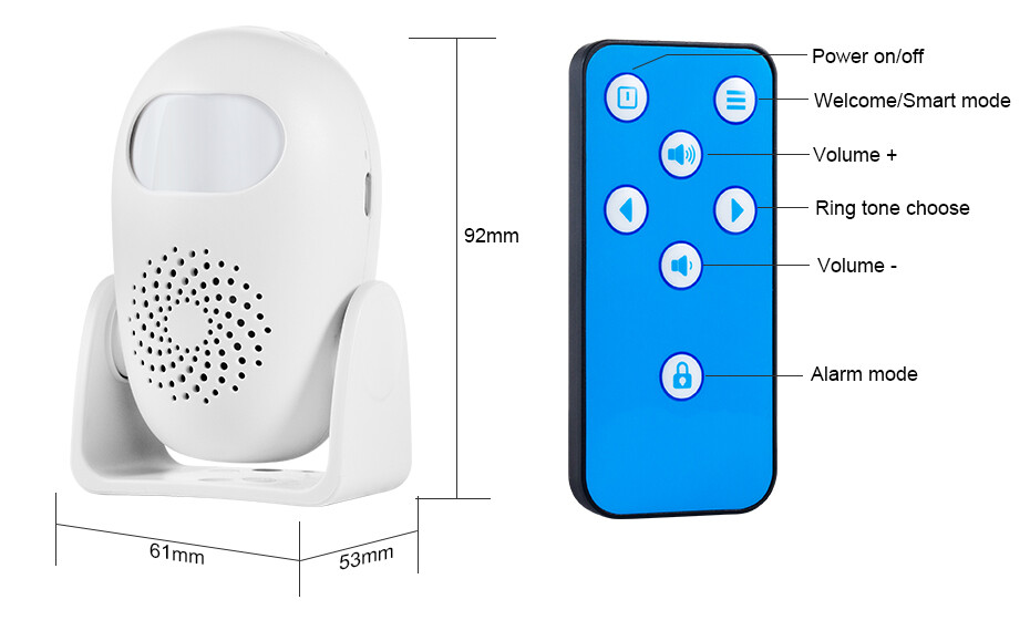 Wireless Motion Sensor System Driveway Garage PIR Alarm Alert Security Indoor