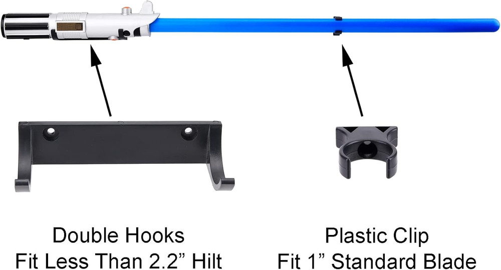 Horizontal Lightsaber Wall Mount Holder Light Saber Display Rack Hook Stand, Com