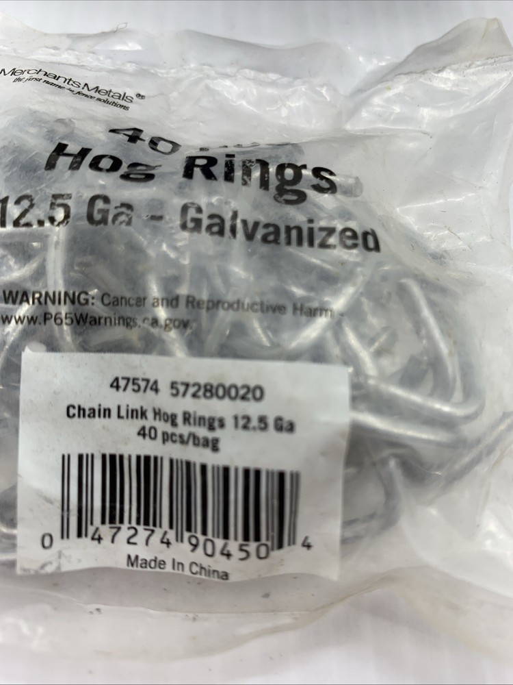 40 pcs Chain Link Hog Rings 12.5 Ga - galvanized {20}