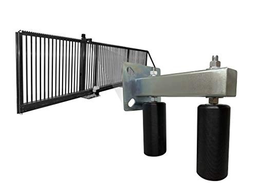 Adjustable Slide Gate Guide Rollers Upper Bolted Bracket Mount 6” Black Dual