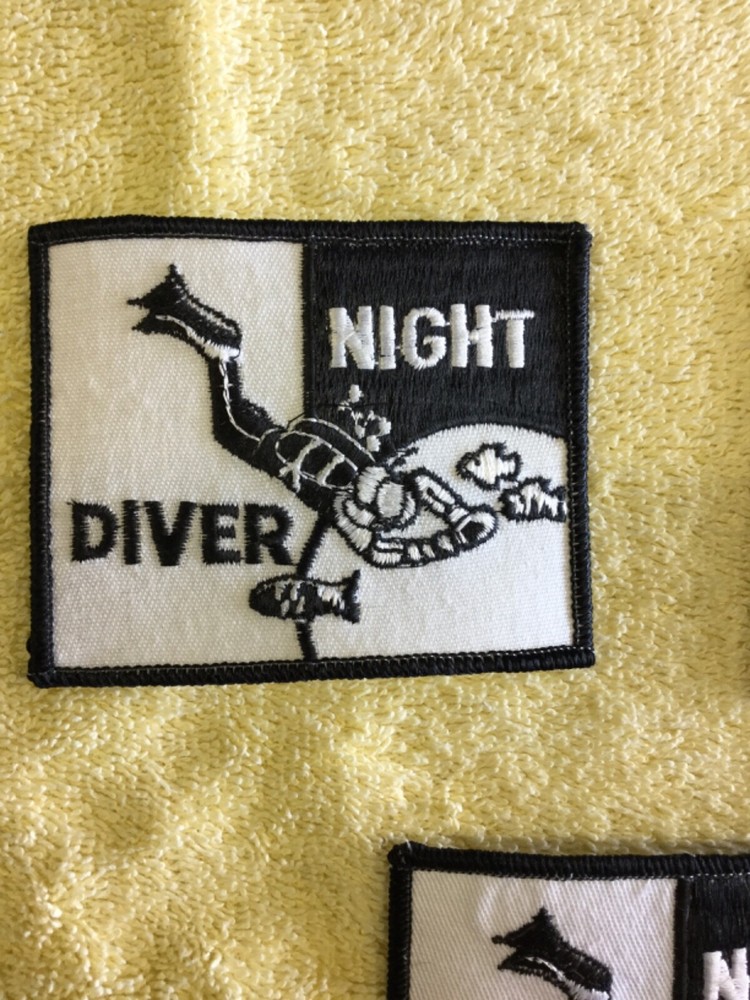 NIGHT DIVER SCUBA PATCH - 5 TOTAL - AS PICTURED