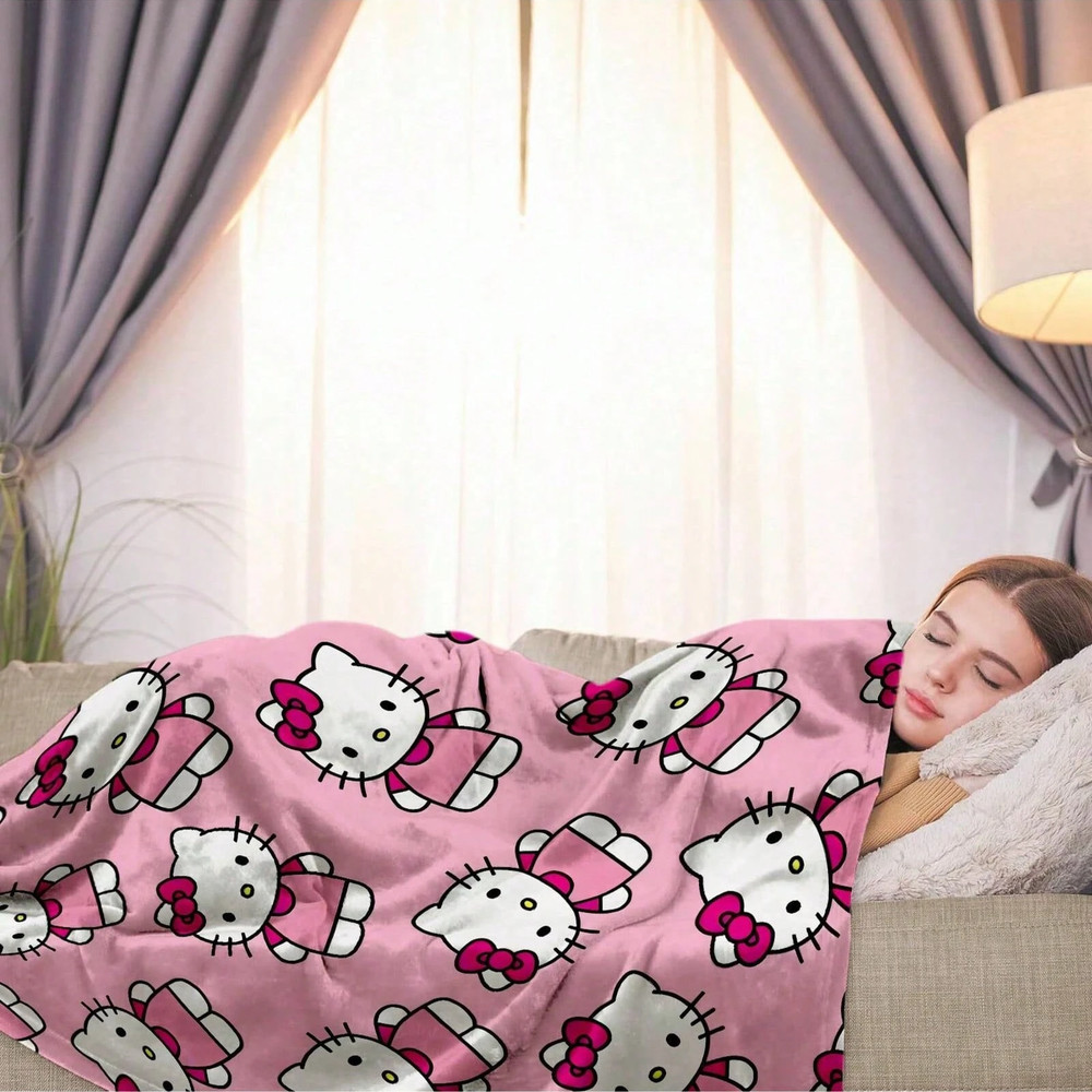 New Hello Kitty Throw Blanket Pink