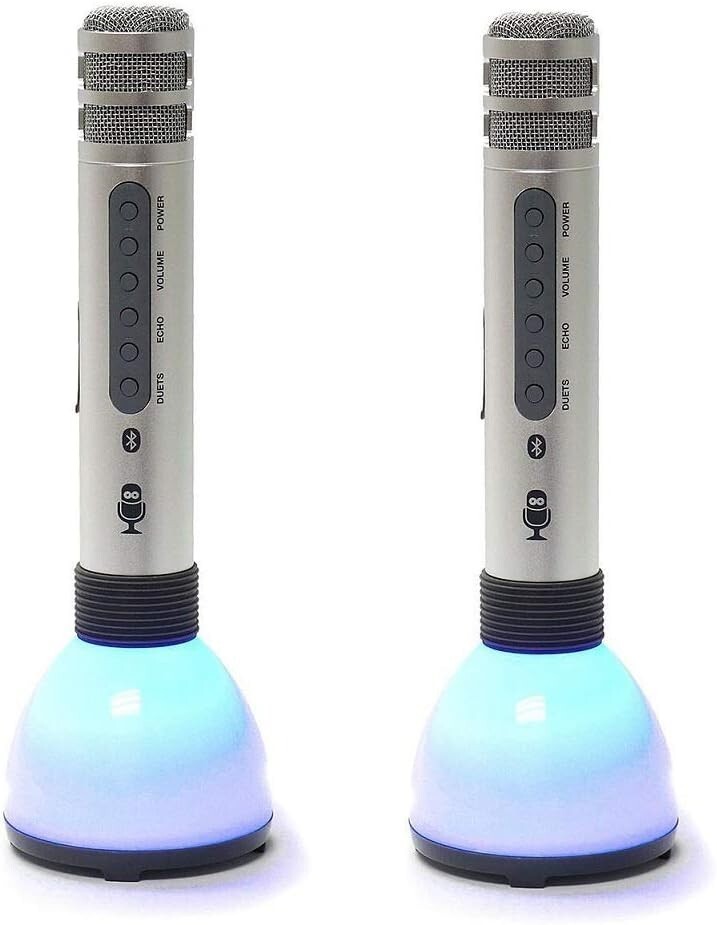 2 PCS Singing Machine Bluetooth Wireless Karaoke Microphone Handheld w/Speaker
