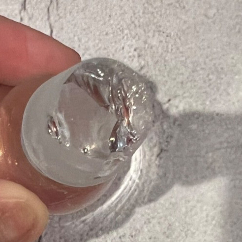 Vintage Clear Crystal Triangular Pyramid Perfume Bottle with Stopper 6.5" Tall