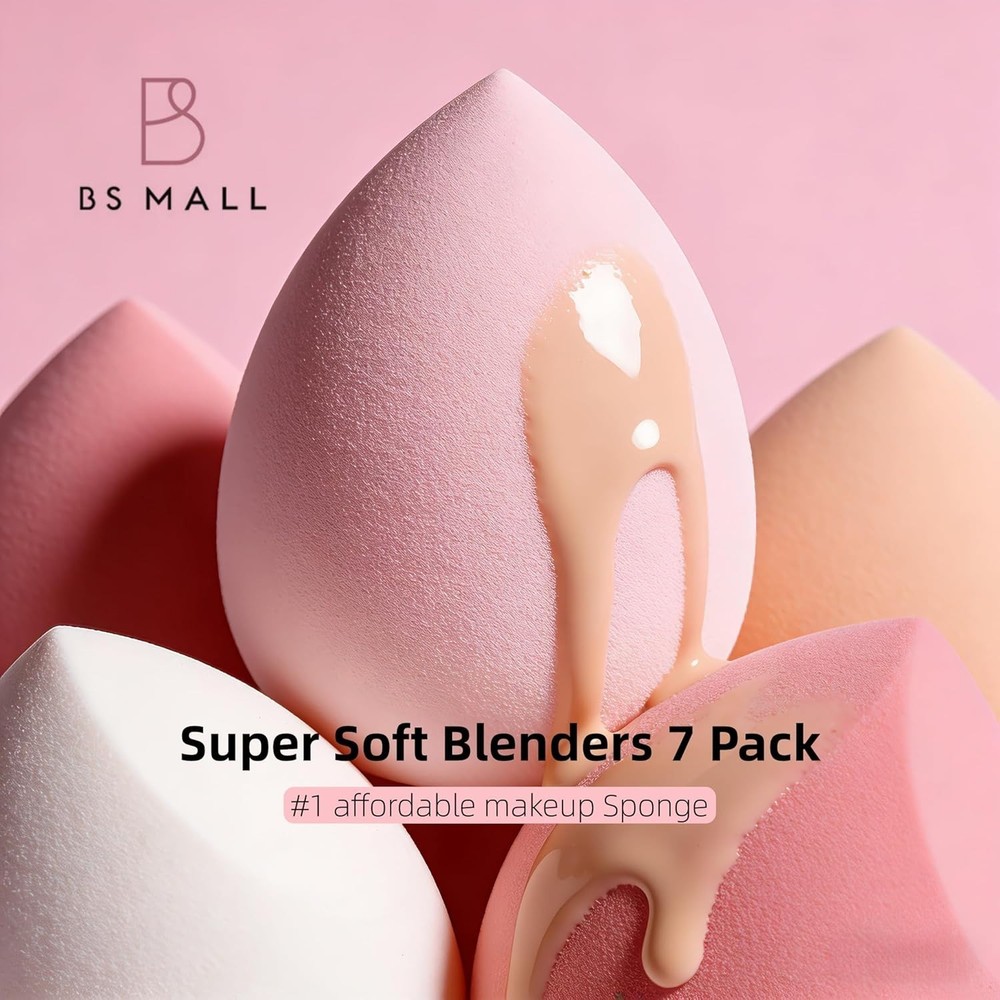 Makeup Sponge Set with Storage Case 7 Pcs for Liquid, Cream, and Powder,SAVE ...