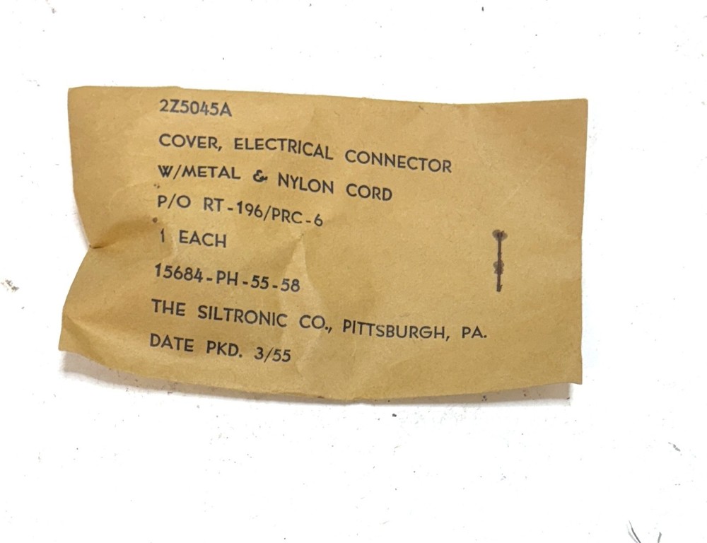 PRC-6 RADIO COVER ELECTRICAL CONNECTOR NOS 2Z5045A