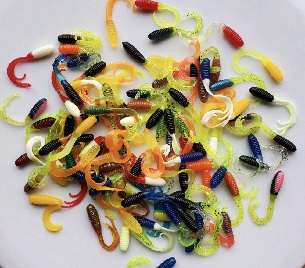 100 Count Triple Tip Curly Tail Grubs Variety Pack