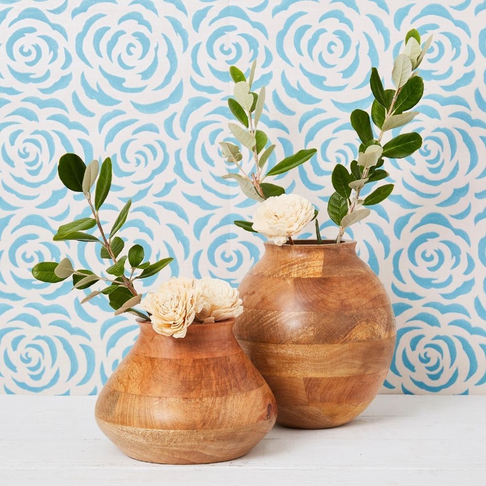 Tall Wood Pot Vase