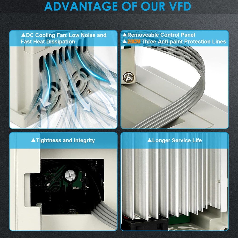 AC 220V 3HP Variable Frequency Drive Single Phase to 3 Phase Converter