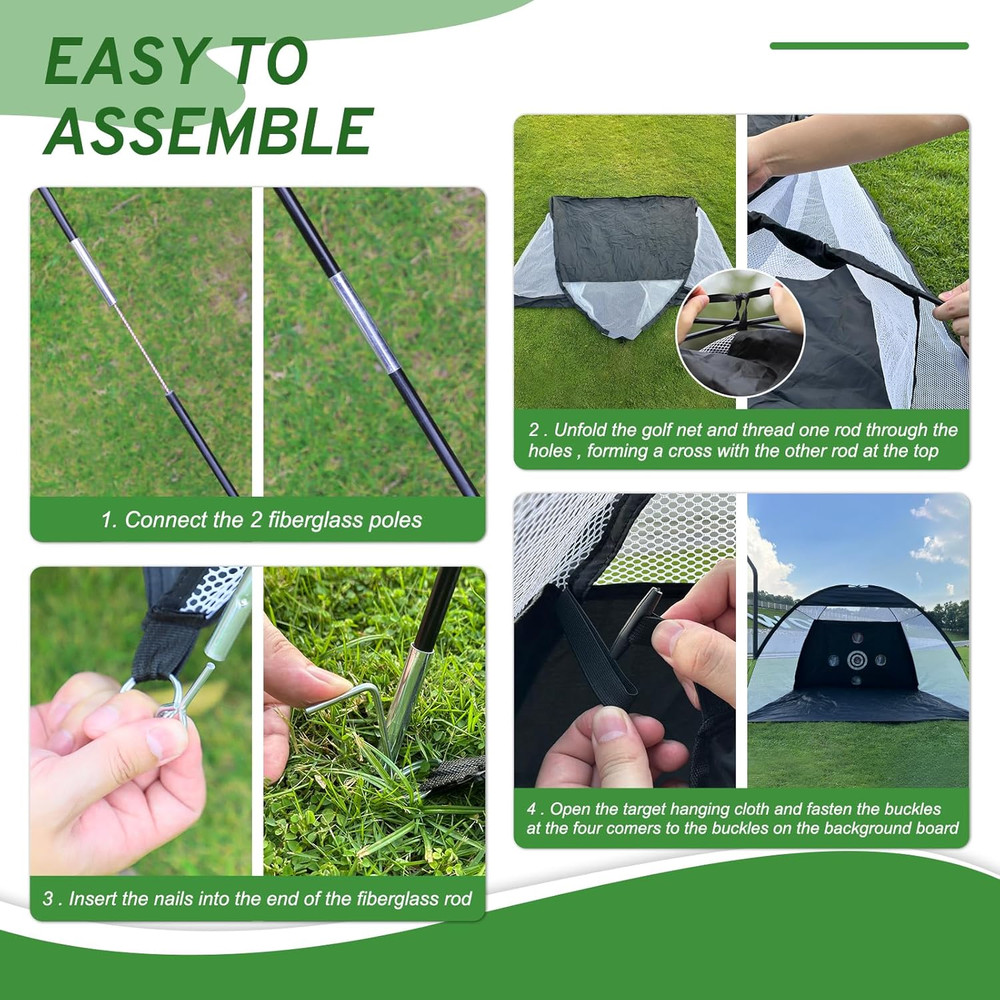 Golf Net, Golf Practice Net with Golf Hitting Mat, Home Golf Hitting Aid Nets fo