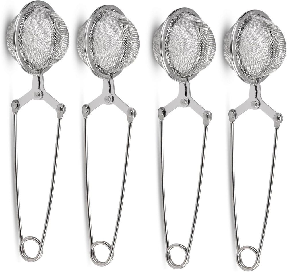 Tea Strainers for Loose Tea, 4 Pack Tea Infuser with Handle Fine Mesh Tea Ball