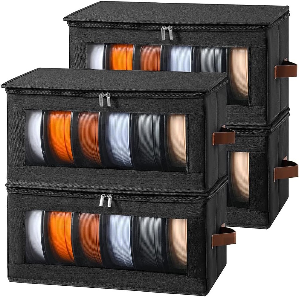 Filament Storage Box - 4 Pack 3D Printer Filament Storage Containers with Desicc