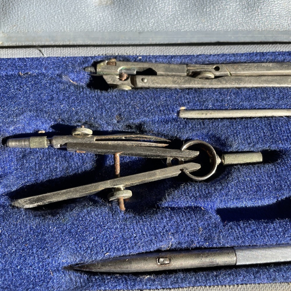 Vintage Technical Drawing Draughtsman Set in Original Case