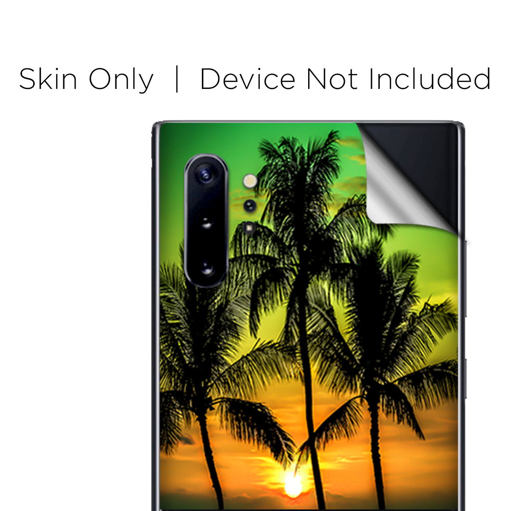 Skins Decal Wrap for Samsung Note 10 Plus Sunset Palm Trees Ocean