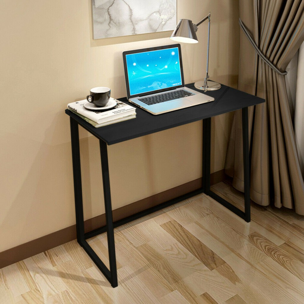 Folding Writing Table Home Study Table Computer Desk PC Laptop Office Desk Black