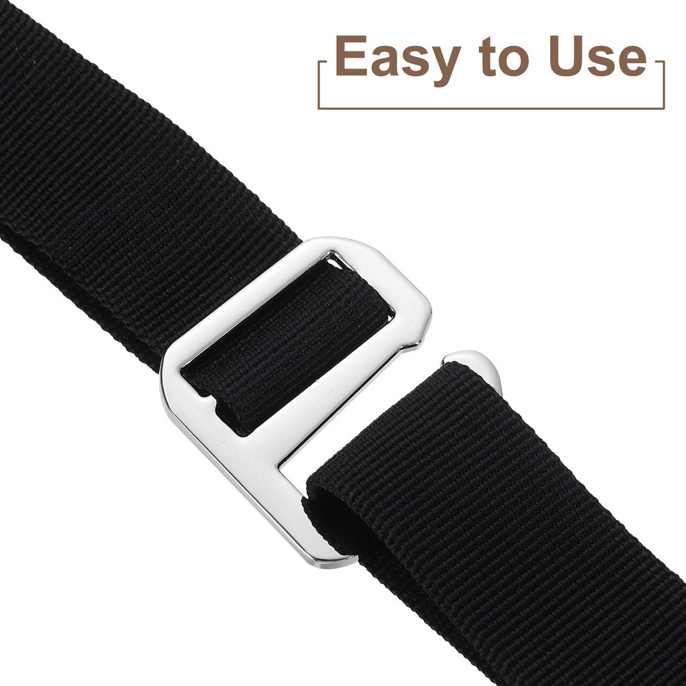 2Pcs G-Hook Webbing Buckles, 50mm Flat Tri-Glide, Black