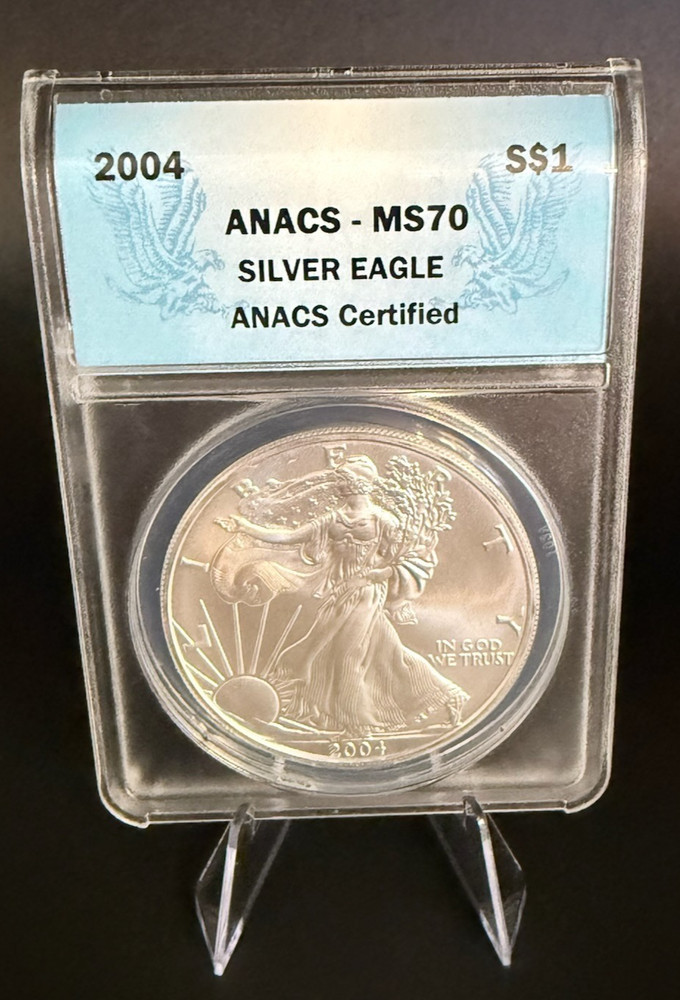2004 $1 Silver Eagle ANACS-MS70
