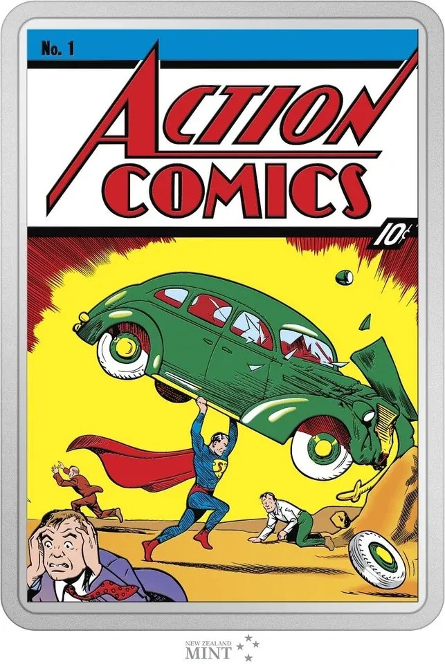 DC COMIX ACTION COMICS #1 2 OZ SILVER COIN