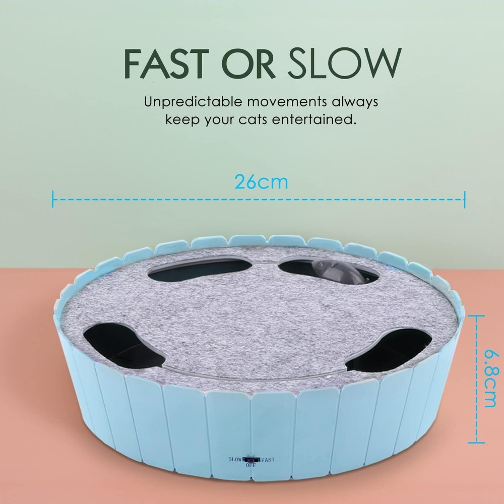 Pawabo Cat Toy with Running Mouse Electric Interactive Motion Automatic Rotating
