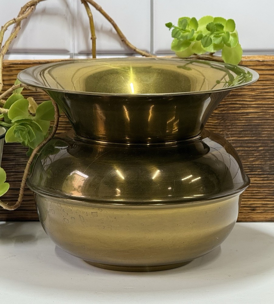 Vintage Solid Brass Spittoon - Made In England
