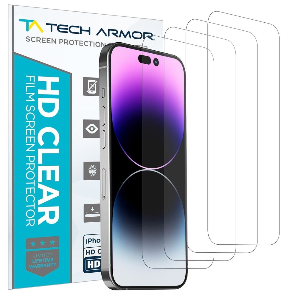 Tech Armor Hd Film Screen Protector for iPhone 14 Pro Max - 4 Pack