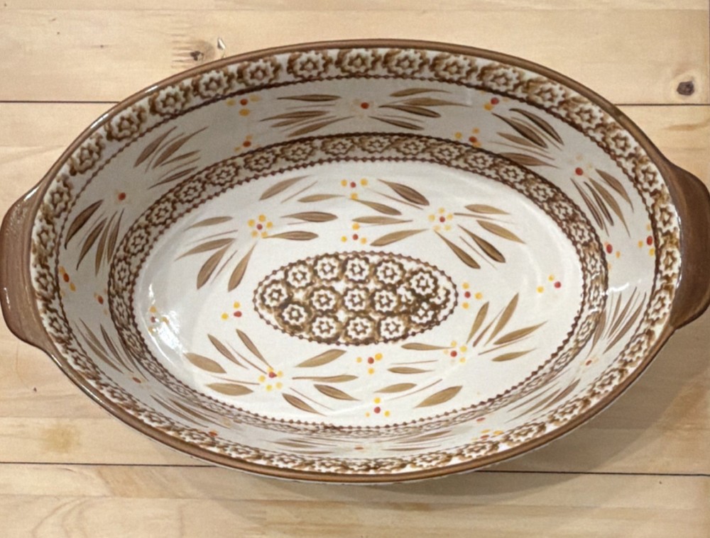 Temp-tations Old World 2.5 Qt Oval Baker 12” Replacement Dish EUC