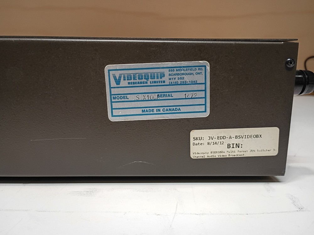 Untested Videoquip BSBX100A Multi Format 3-Channel Dub Switcher AV For Broadcast