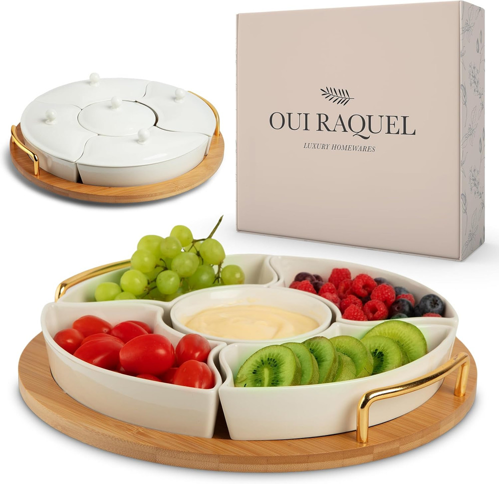 Chip and Dip Serving Set, 13.5" Serving Platters and Trays, Appetizer Serving Tr