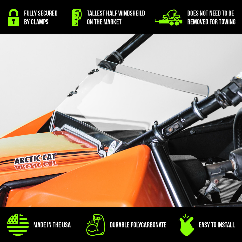 TERRARIDER ARCTIC WILDCAT HALF UTV WINDSHIELD - STD. 3/16"