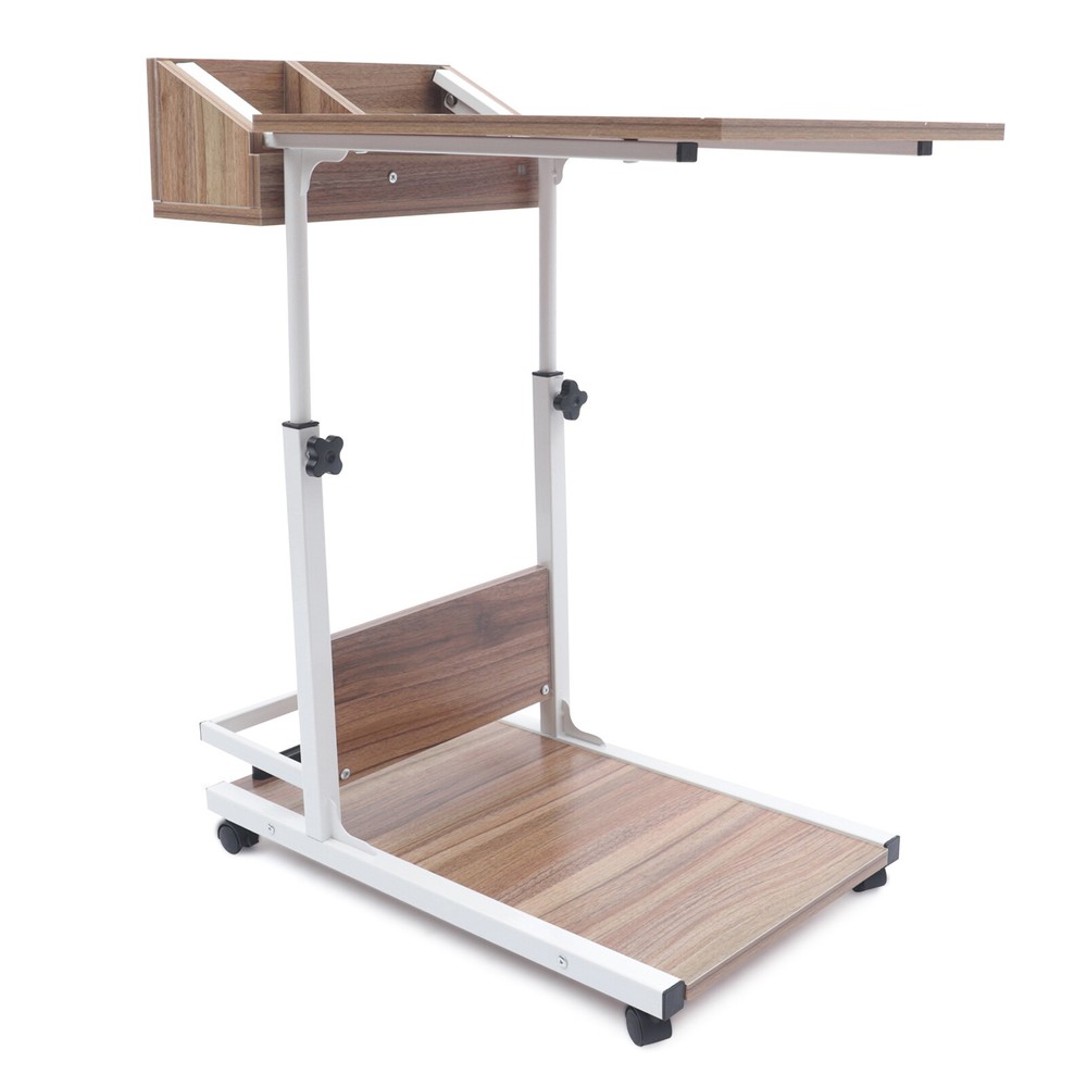 Height Adjustable Laptop Desk Rolling Bedside Table Computer Over Bed Standing