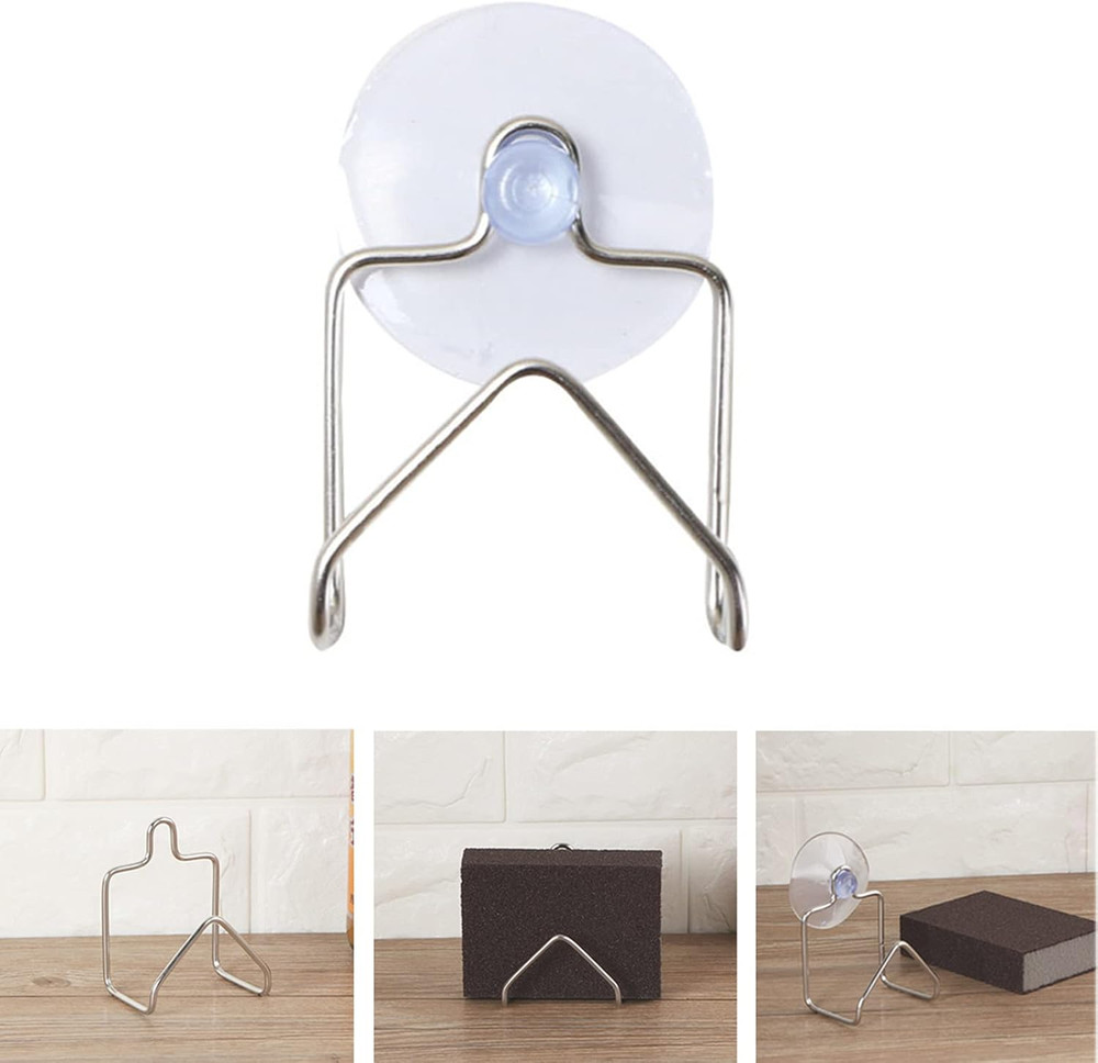 Stainless Steel Kitchen Sink Caddy Sponge Holder with Suction Cups Kitchen Organ