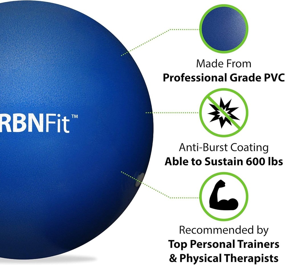 9” Mini Exercise Ball – Anti-Burst Stability Ball for Core & Balance Training
