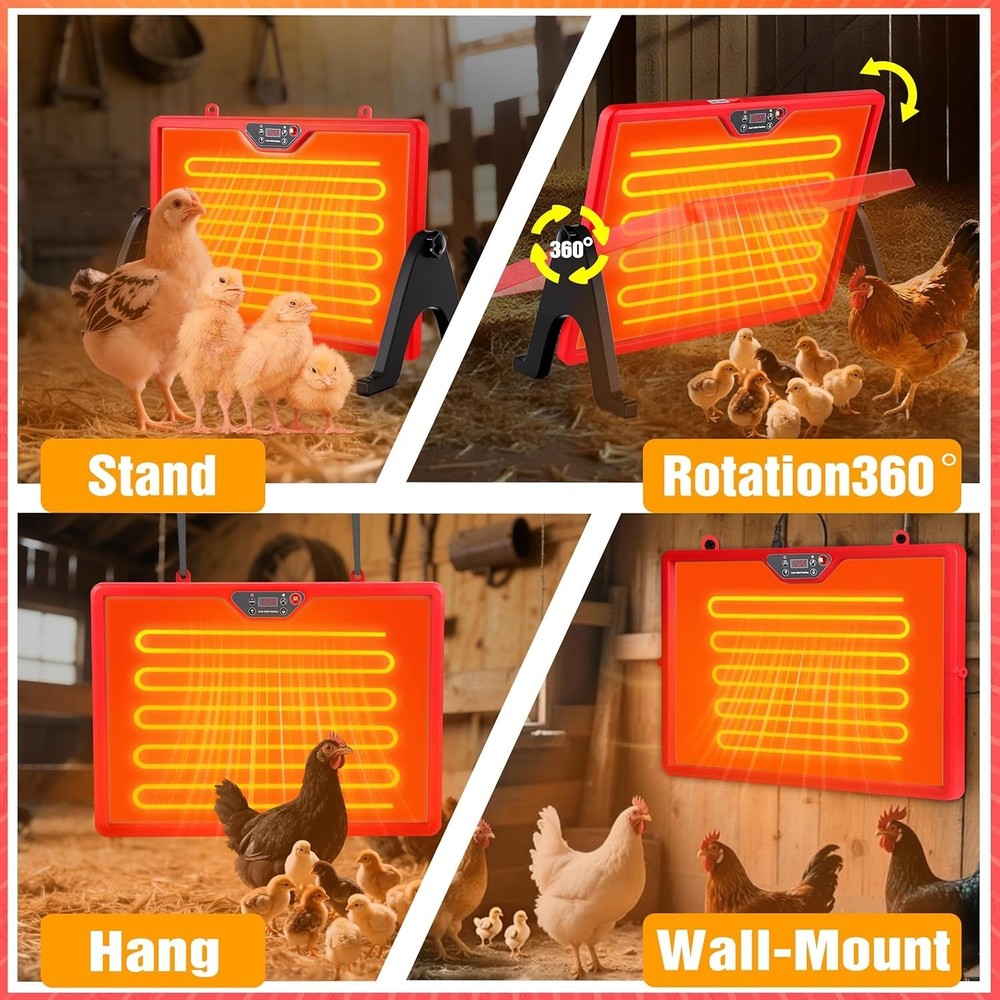 Chicken Heater for Chicken Coop Accessories, Double Sided Brooder Plate for C...