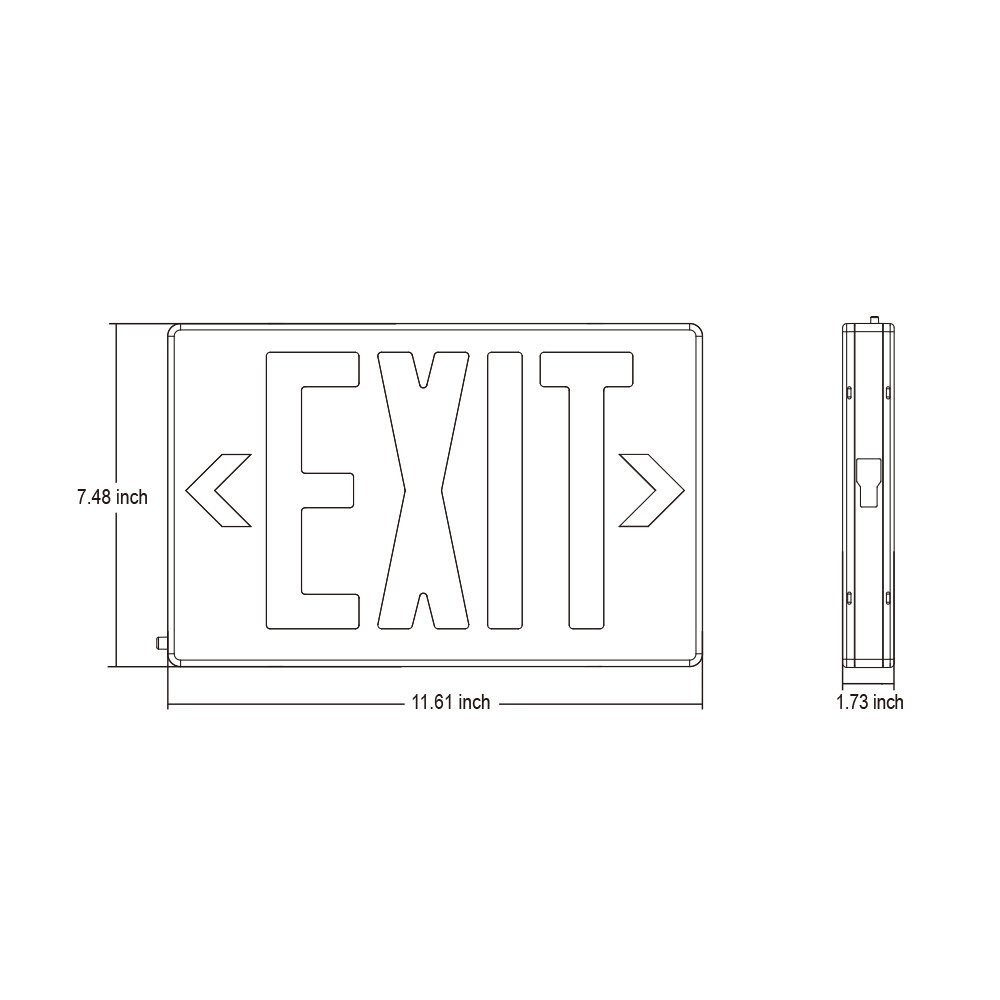 6-Pack Red LED Exit Sign, UL-Listed Emergency Light, AC 120V/277V