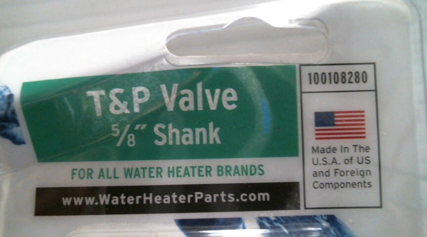 Reliance T & P Valve 5/8" Shank (100108280) FS