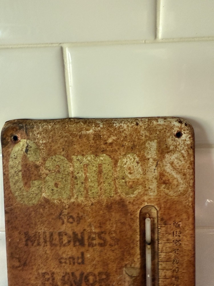 Vintage Camel Cigarette Thermometer Sign