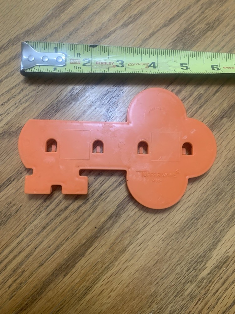 Vintage Tupperware Key Shaped Key Holder Wall Mount - Orange